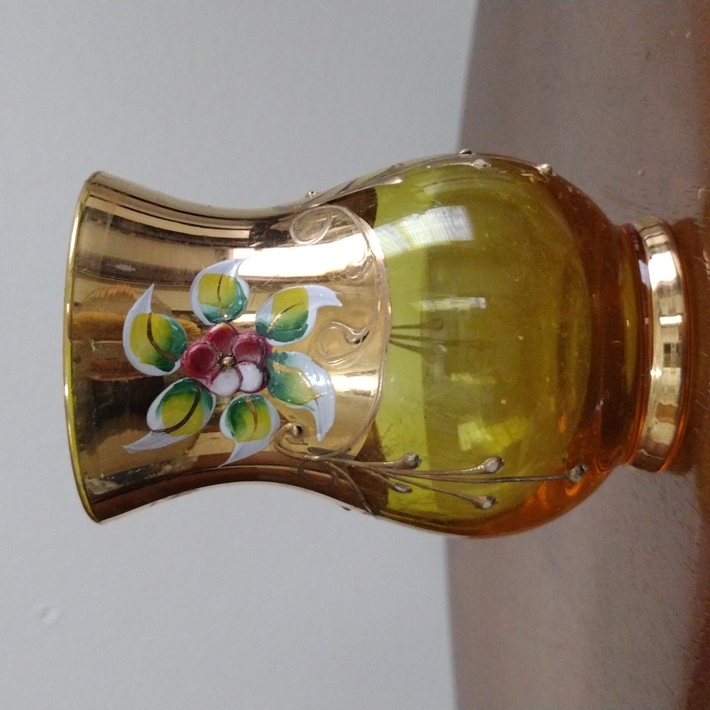 Bohemian Glass Decorative Vase, Small Vase+ Royal Bavarian Germany Mini Vase